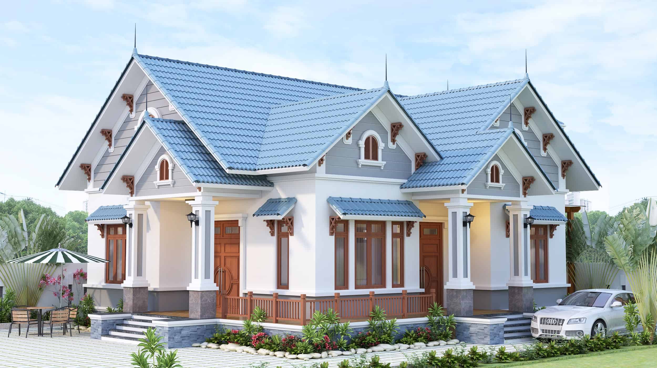 Nhà mái Thái 1 tầng đẹp 